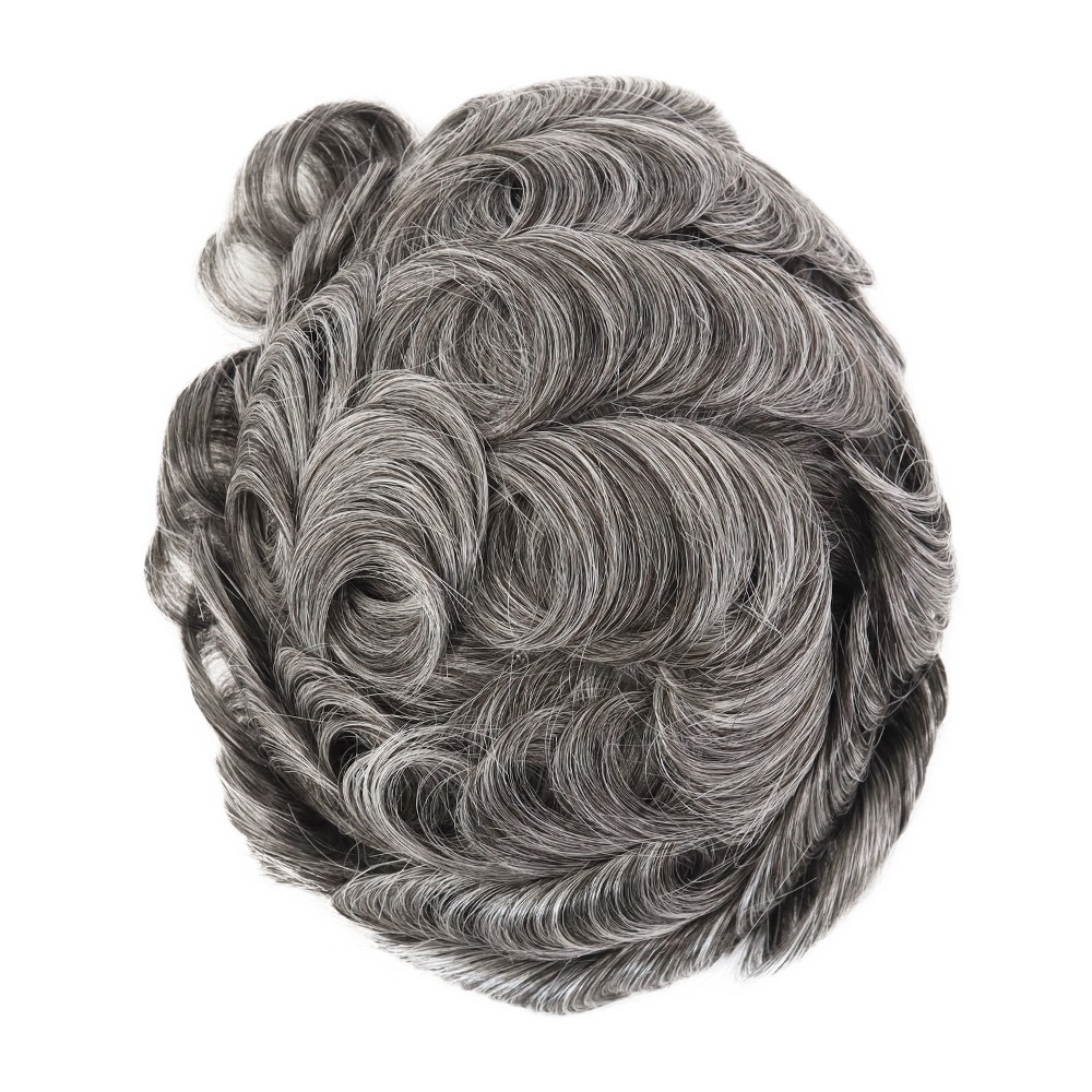 Toupee for Mens Human Hair Replacement System 0.02mm Ultra Thin Skin Hairpieces