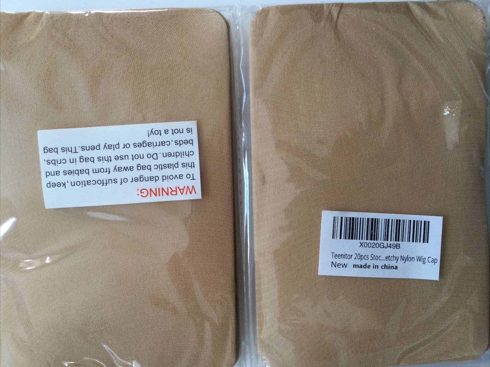 Teenitor 18 Pack Brown Stocking Cap Stretchy Nylon Wig Caps, Skin Tone Stocking