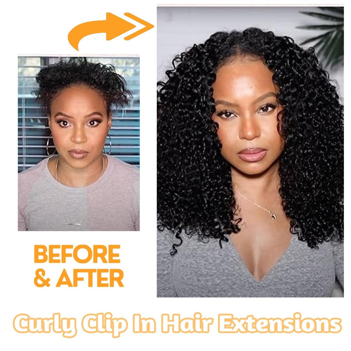 Chocolate Brown Curly Clip Ins 22 Inch 110g 8pcs 3C 4A Kinky Curly Clip In Ha…