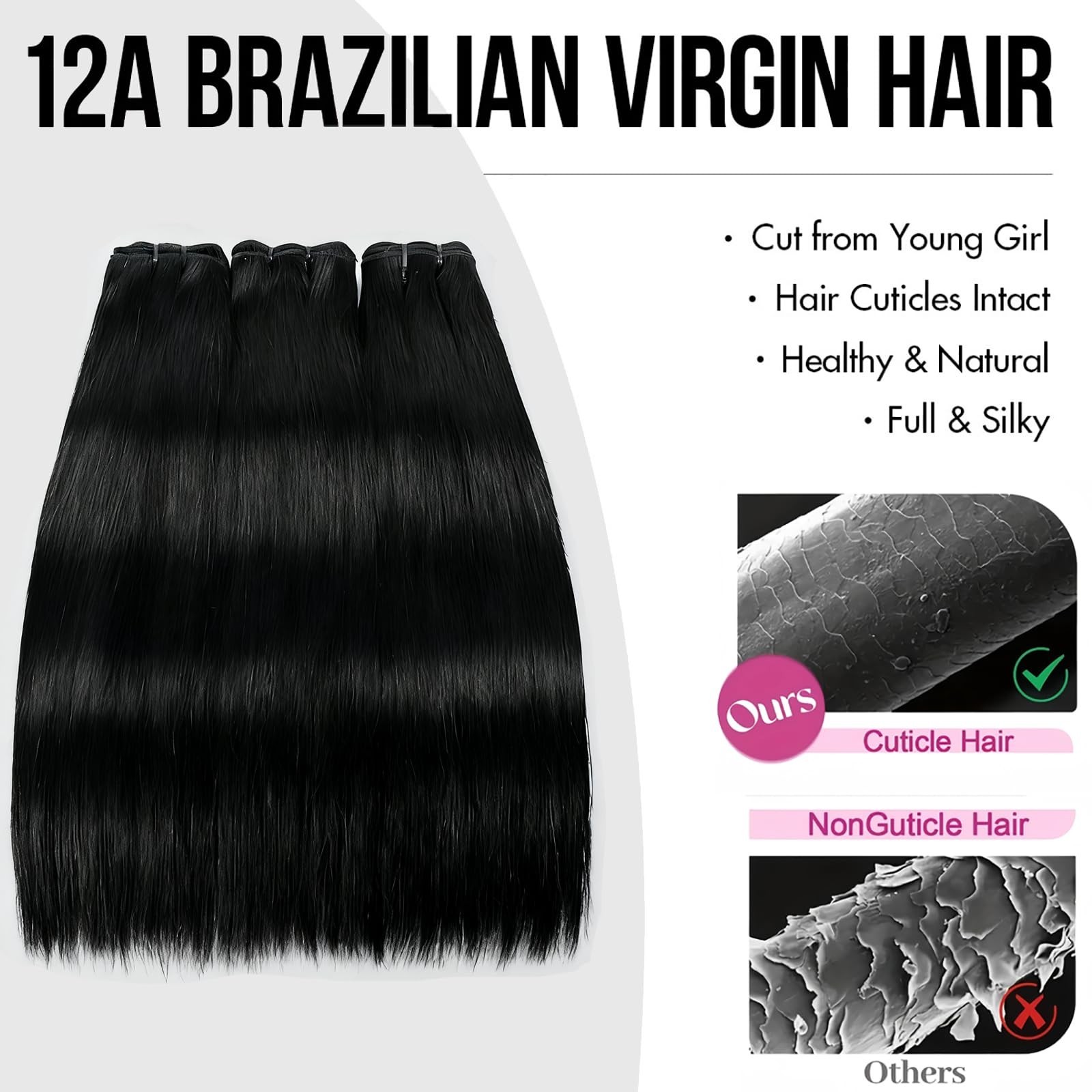 16-22 Inch Straight Human Hair Bundles – 100% Unprocessed Virgin Extensions, Thi