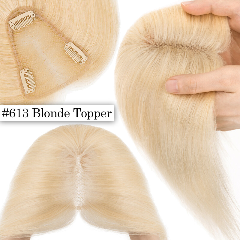 US Hair Toppers 100% Real Remy Human Hair Piece 130% Density Lace Base 8x10cm