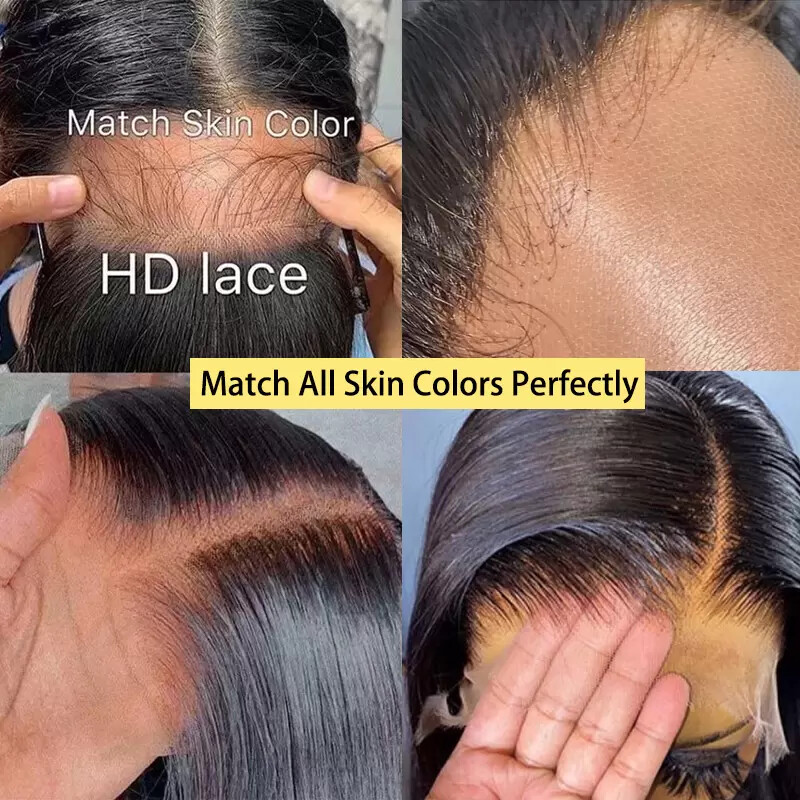 12A BRAZILIAN VIRGIN HUMAN HAIR BODY WAVE HD LACE BUNDLES 13X4/13X6 HD COLOR 1B#