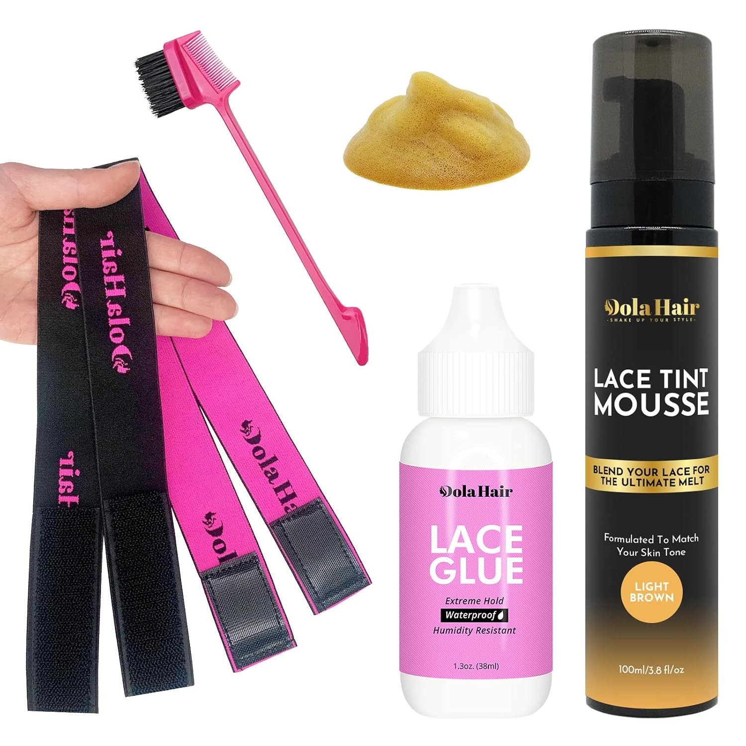 Dolahair Lace Tint Bands with Waterproof Lace Glue