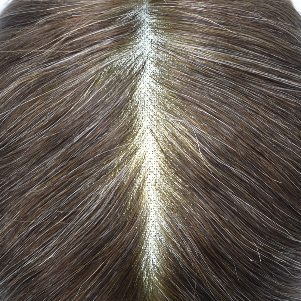 US Mens Toupee French Lace Hairpiece Poly Pu Skin Around Hair System Replacement