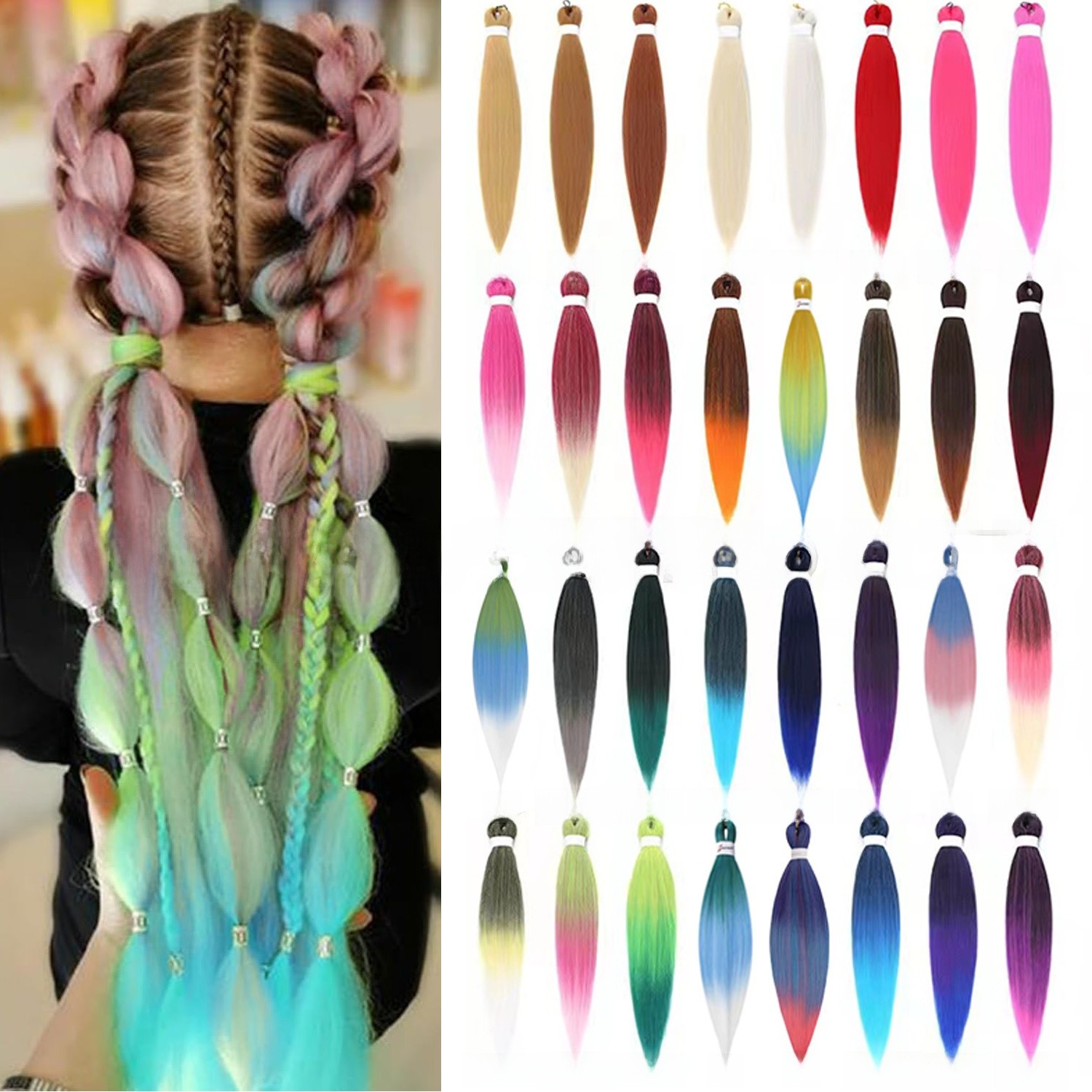 Low Temperature Fluffy Braided Synthetic Wig Heat Styling 26 Inch