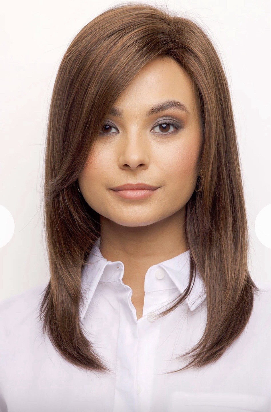 Rene of Paris Laine Wig Ginger Brown Straight Layered Side Part Basic Cap