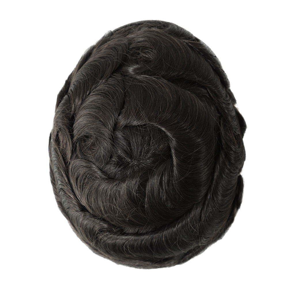 Toupee For Mens Human Hair Fine Mono French Lace Replecement System Hair 8×10 DV
