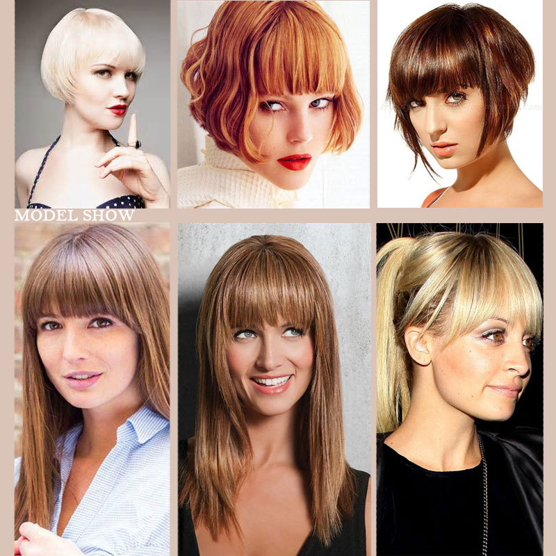 100% Natural Thin Bangs Fringe Clip in Hair Extensions As Human Front Bang Blond