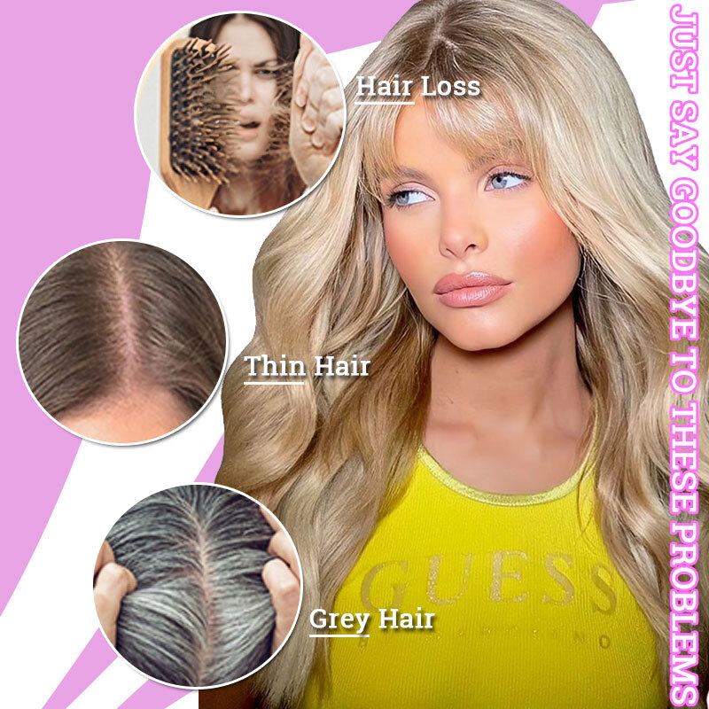 Real as Human 5″-20″ Hair Topper with Bangs Toupee Clip in Hairpiece Extensions