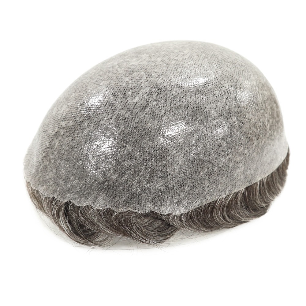 Toupee for Men Human Hair Replacement System Poly Skin Gent Hairpiece 8×10