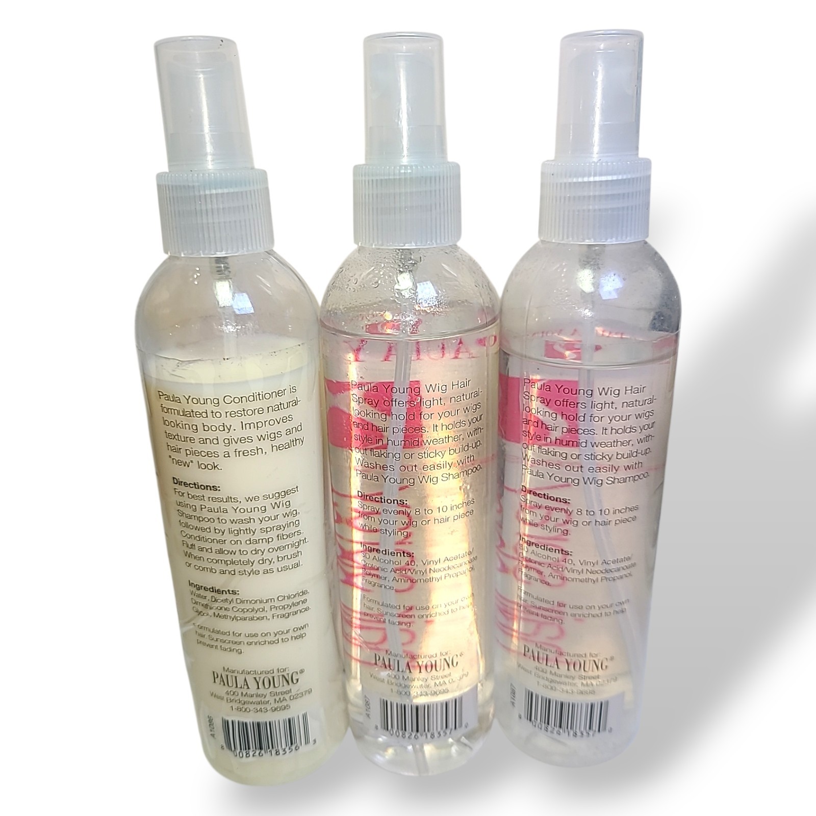 NOS Paula Young Wig Conditioner Hair Spray Lot 3 New 8 oz Hairpiece Care