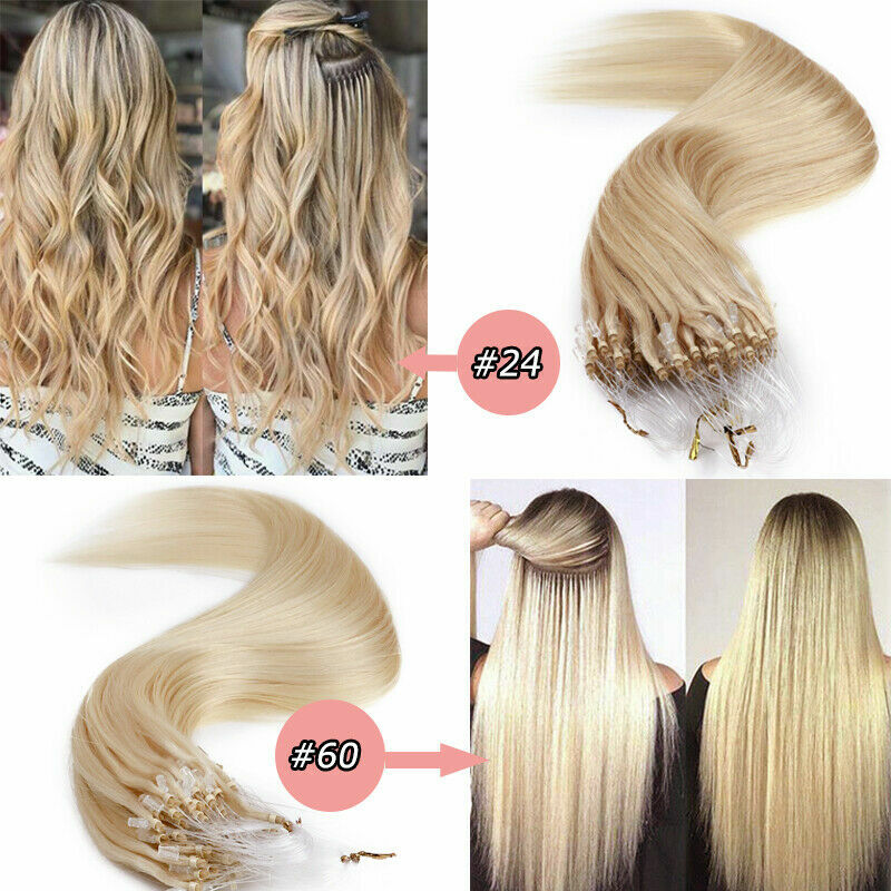 Micro Ring Beads Hair Extensions Micro Loop Nano Link Remy Brazilian Human Hair