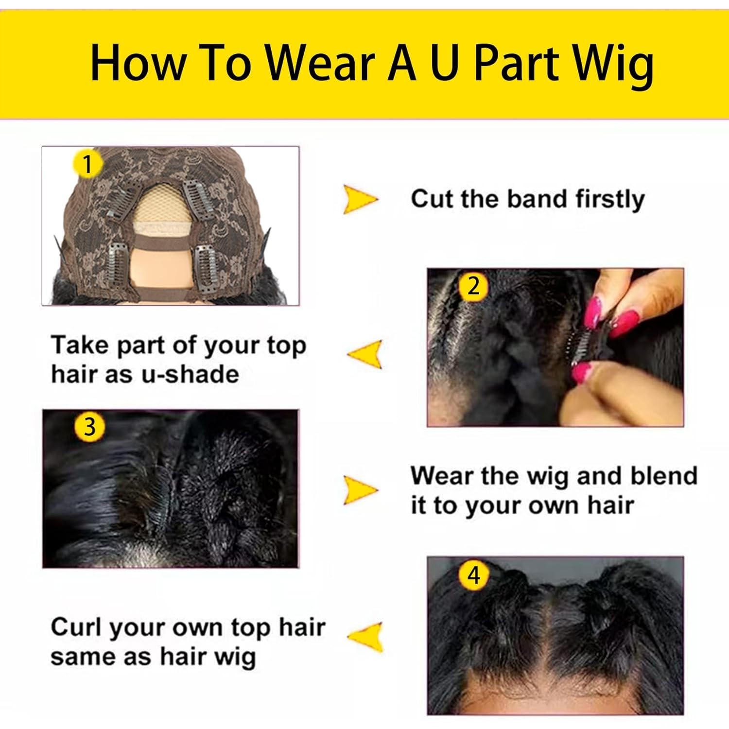 U Part Human Hair Wig Body Wave Brazilian Virgin Hair Glueless Wigs Human Hair