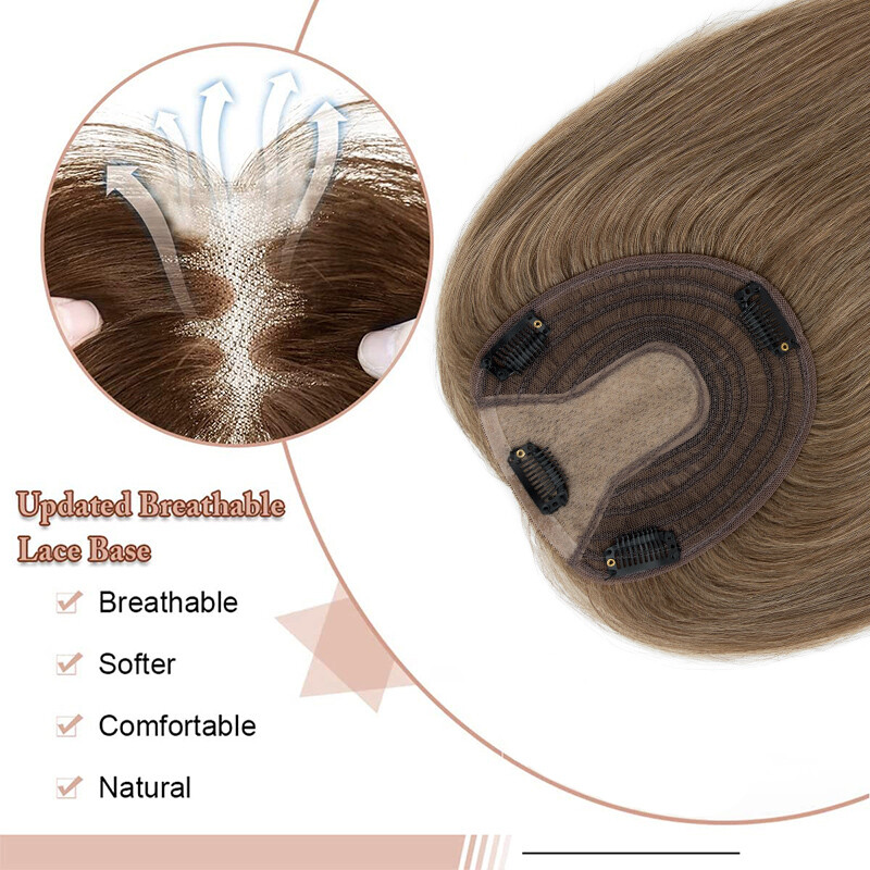 THICK Hair Toppers MONO Top Pieces Toupee LACE 100% Remy Human Hair Blonde Bangs