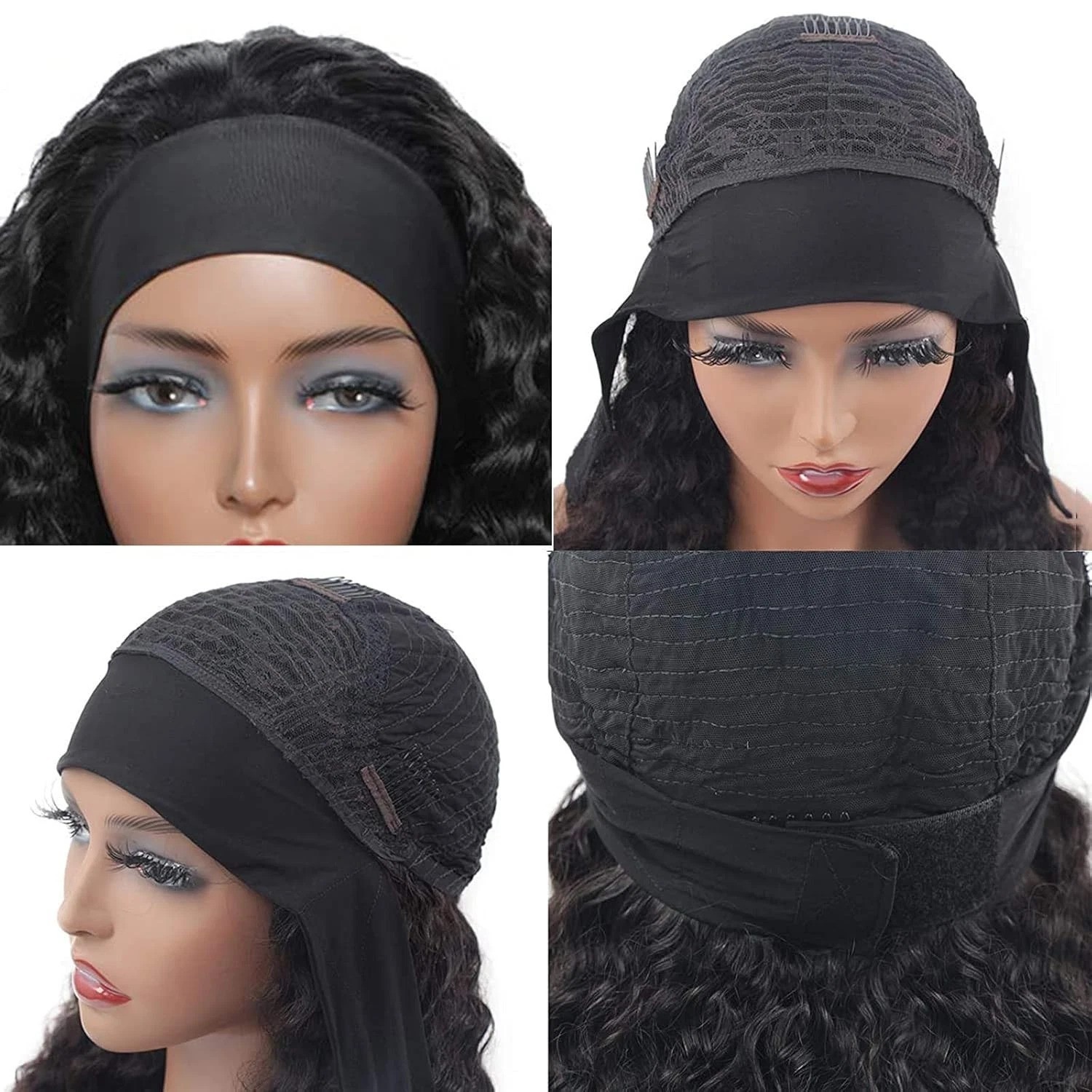 Versatile 10 Inch Deep Wave Headband Wig – Includes Wig Cap & Accessories