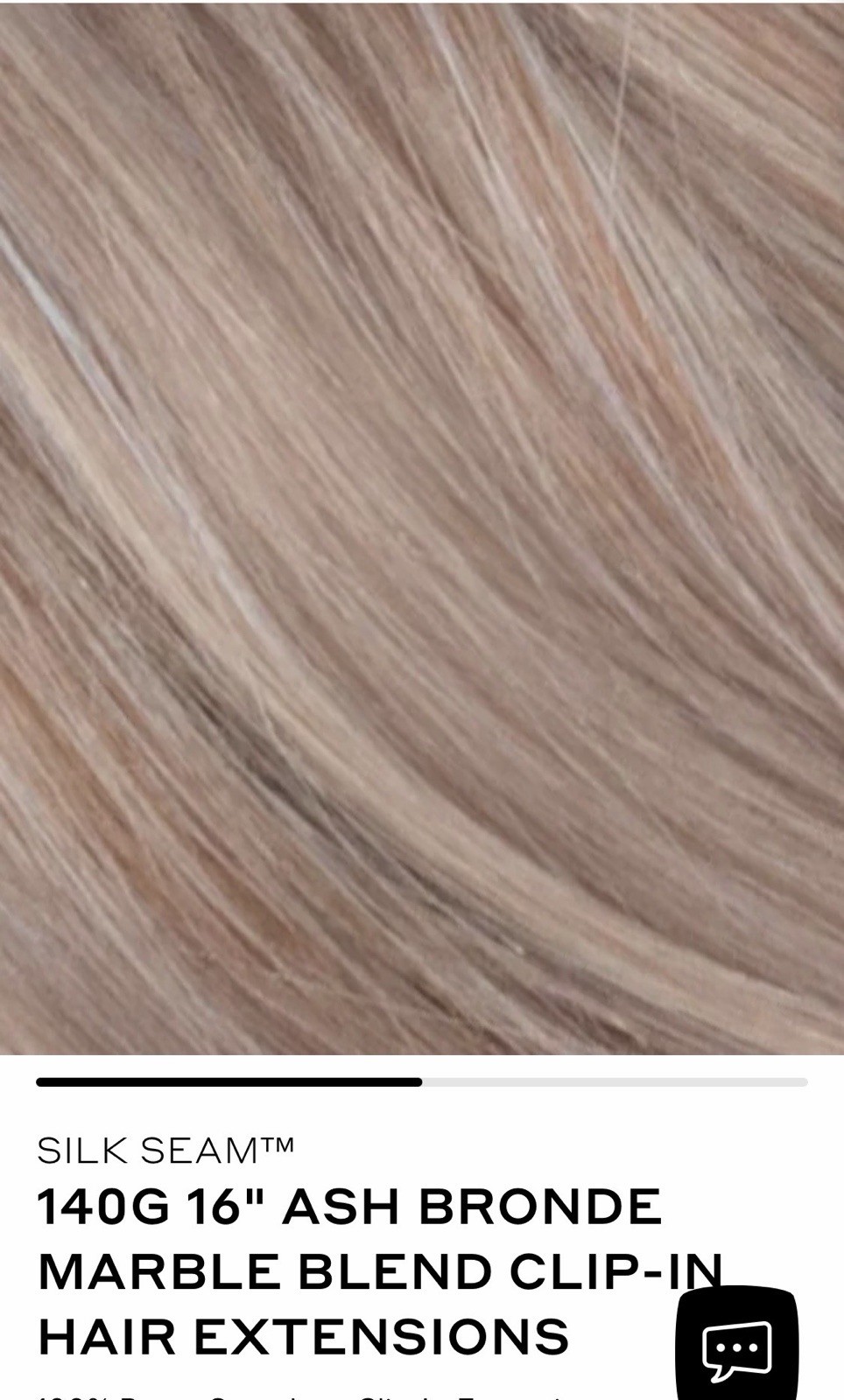 BELLAMI SILK SEAM CLIP INS 16in 140g Color Ash Bronde Marble Blend