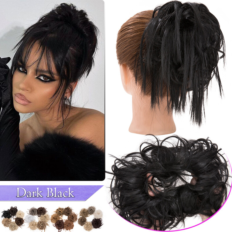Messy Bun Piece Real As Human Hair Elastic Scrunchie Updo Ponytail Extensions US