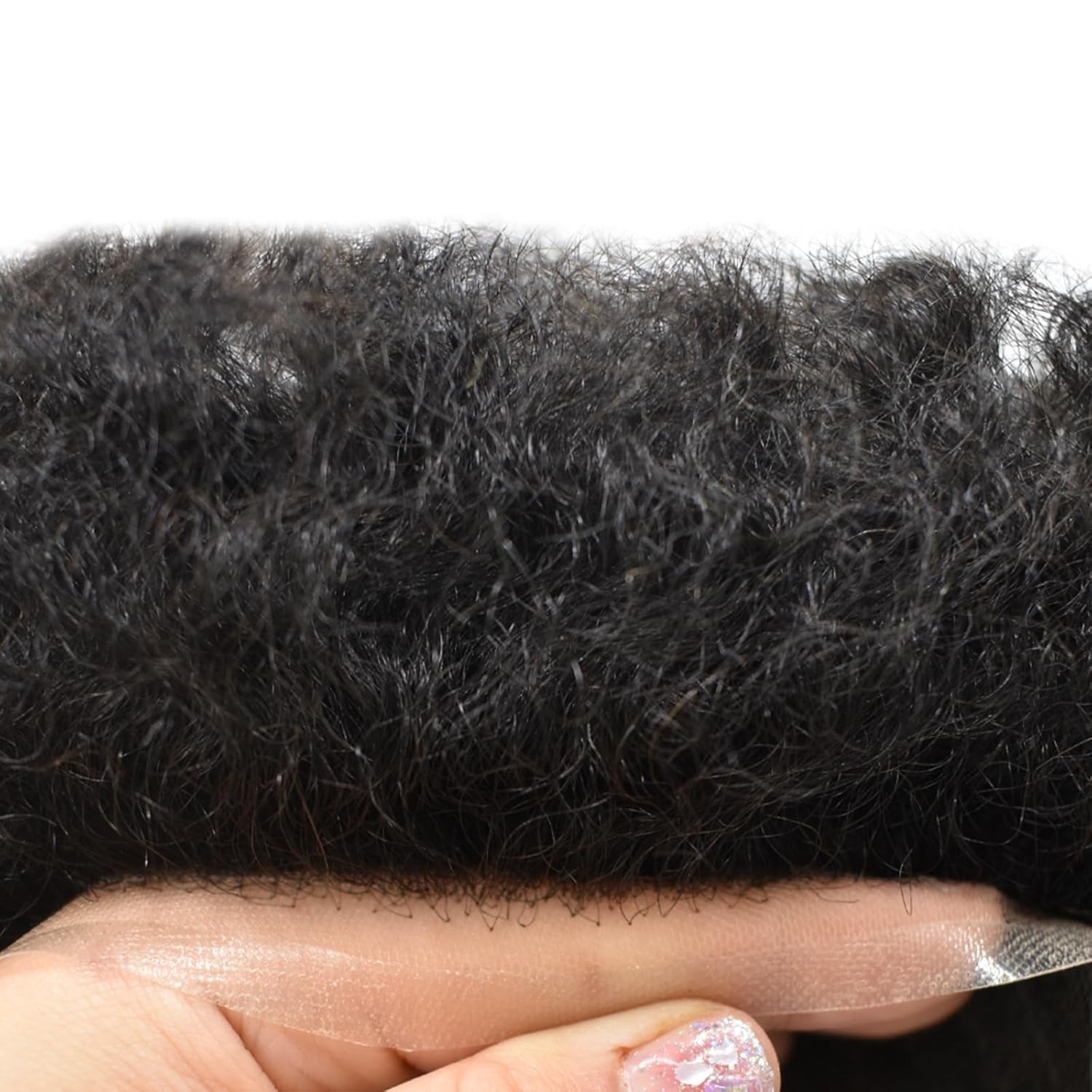 Lace Front Afro Curl Toupee for Black Men Human Remy Hair Mens Hair Units System