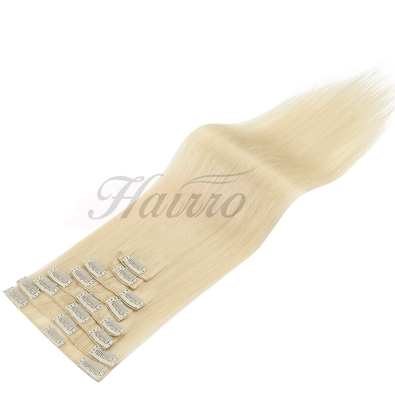 9A+ Clip In Human Hair Extensions 8pcs 100% Remy Real Soft Hairpiece Full Head