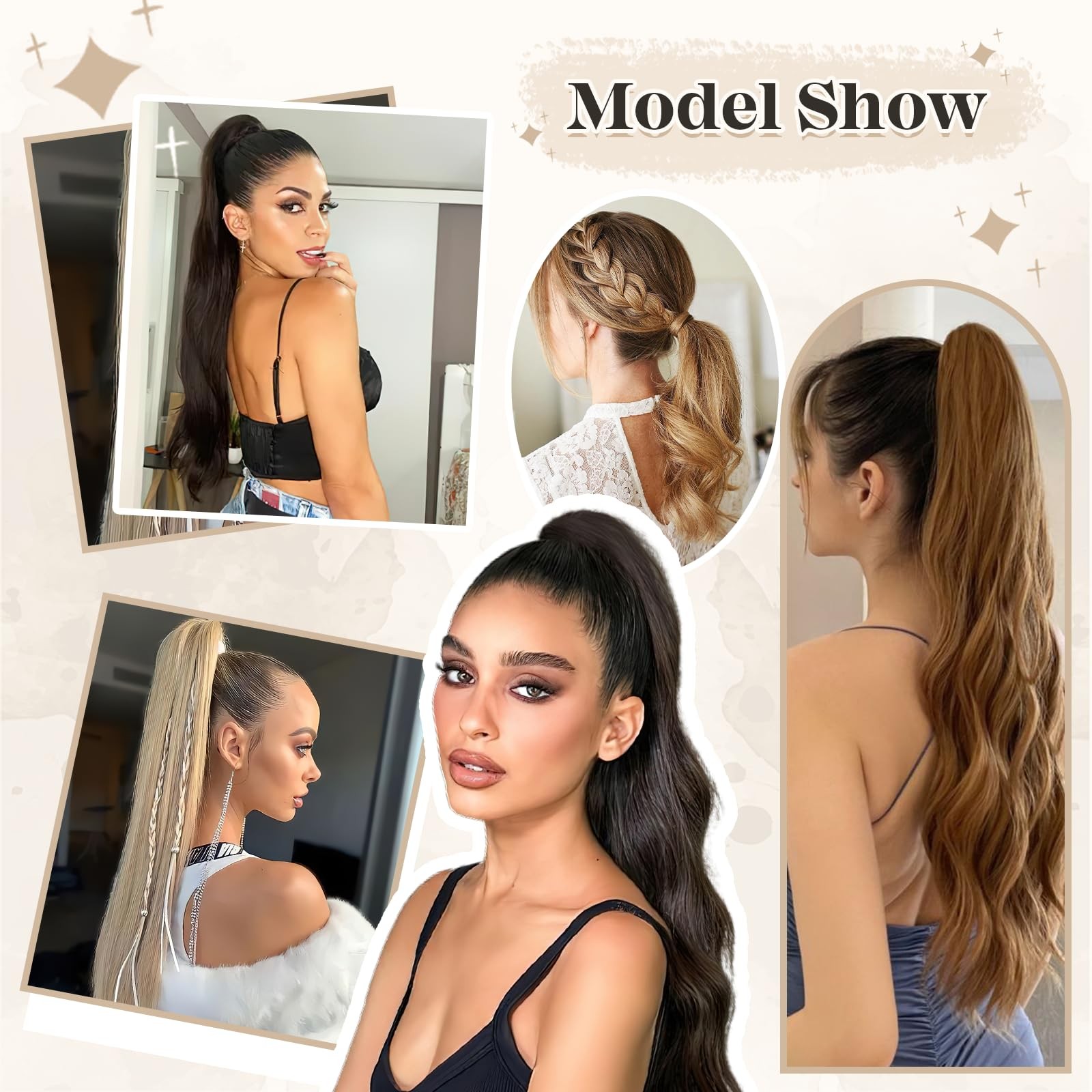 Segohair Human Hair Ponytail Extension Claw Clip Natural Look Soft 14-22 Ideal