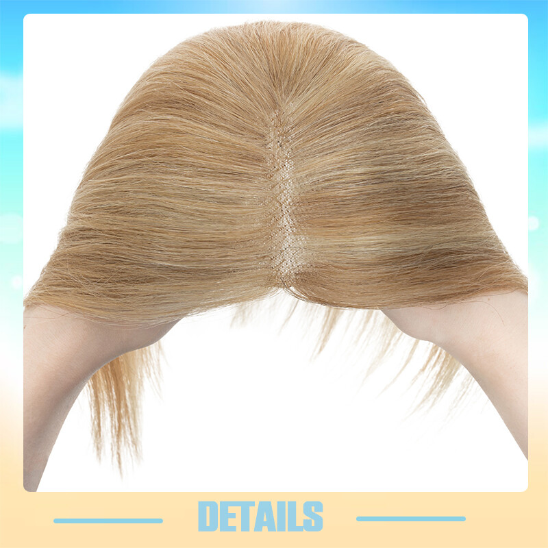 Clip In Hair Topper 100% Real Human Hair Piece Toupee Extensions Full Lace Base