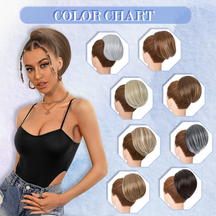 Elegant Hair Bun Natural Comb Clip In Updo Hair Extension Real As Human Chignon