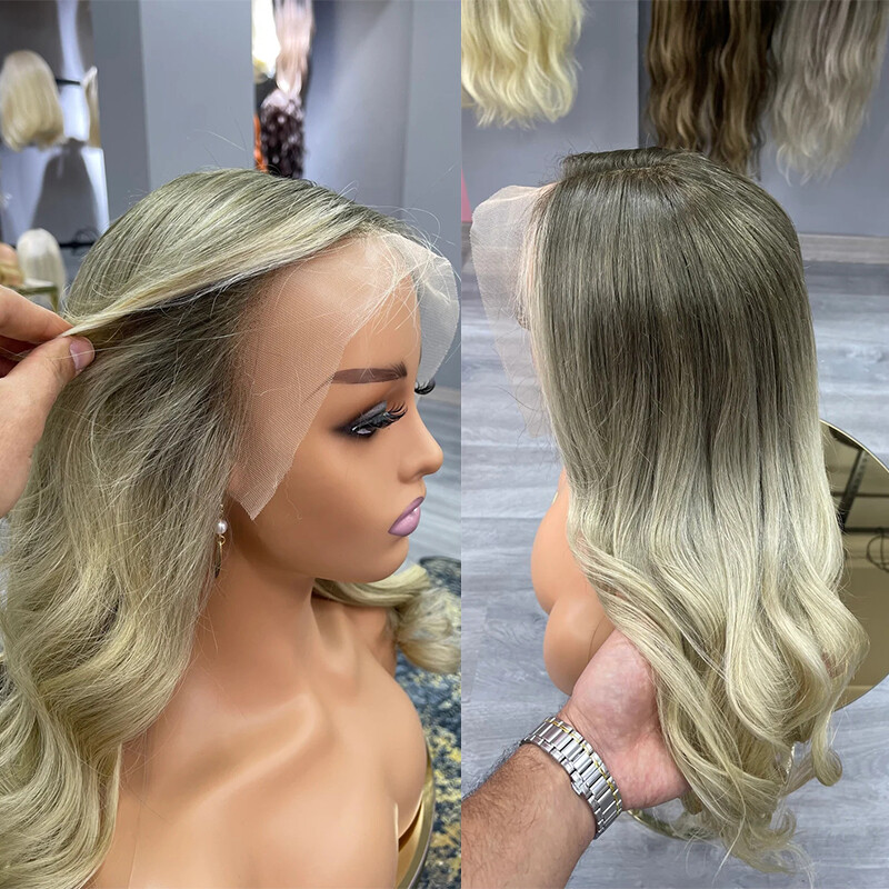 Human Hair Ombre Blonde Remy Hair 13×4 Lace Frontal Human Hair Wig