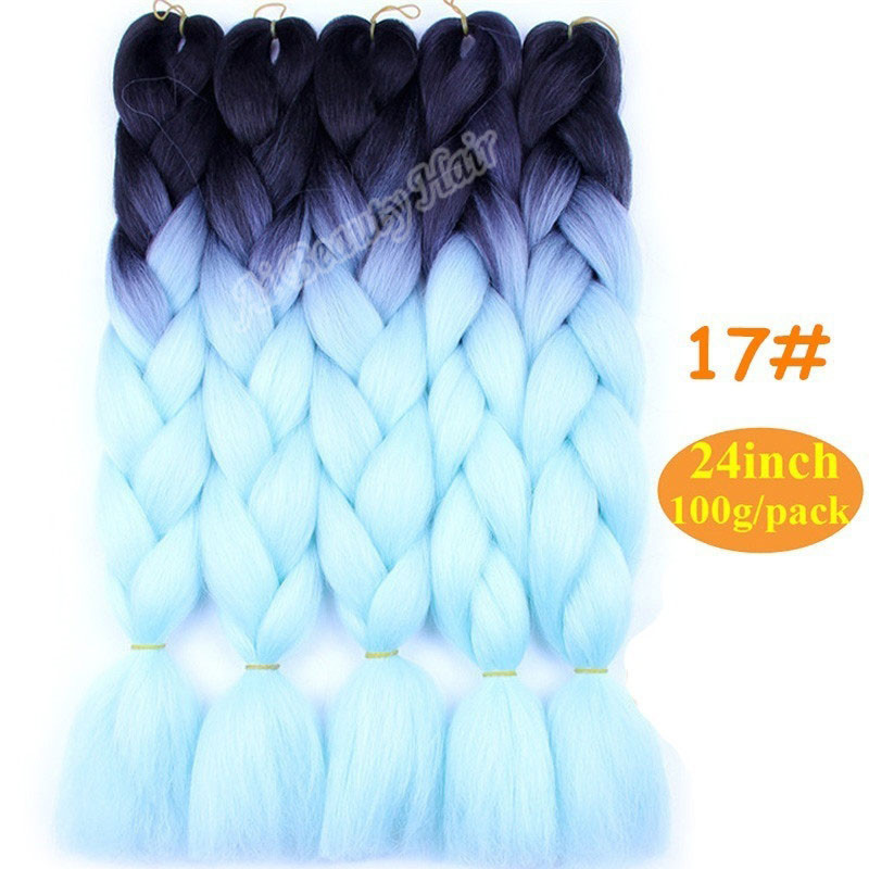24″ 100g Straight Hair Braids Hair Synthetic Crochet Braiding Hair Extensions
