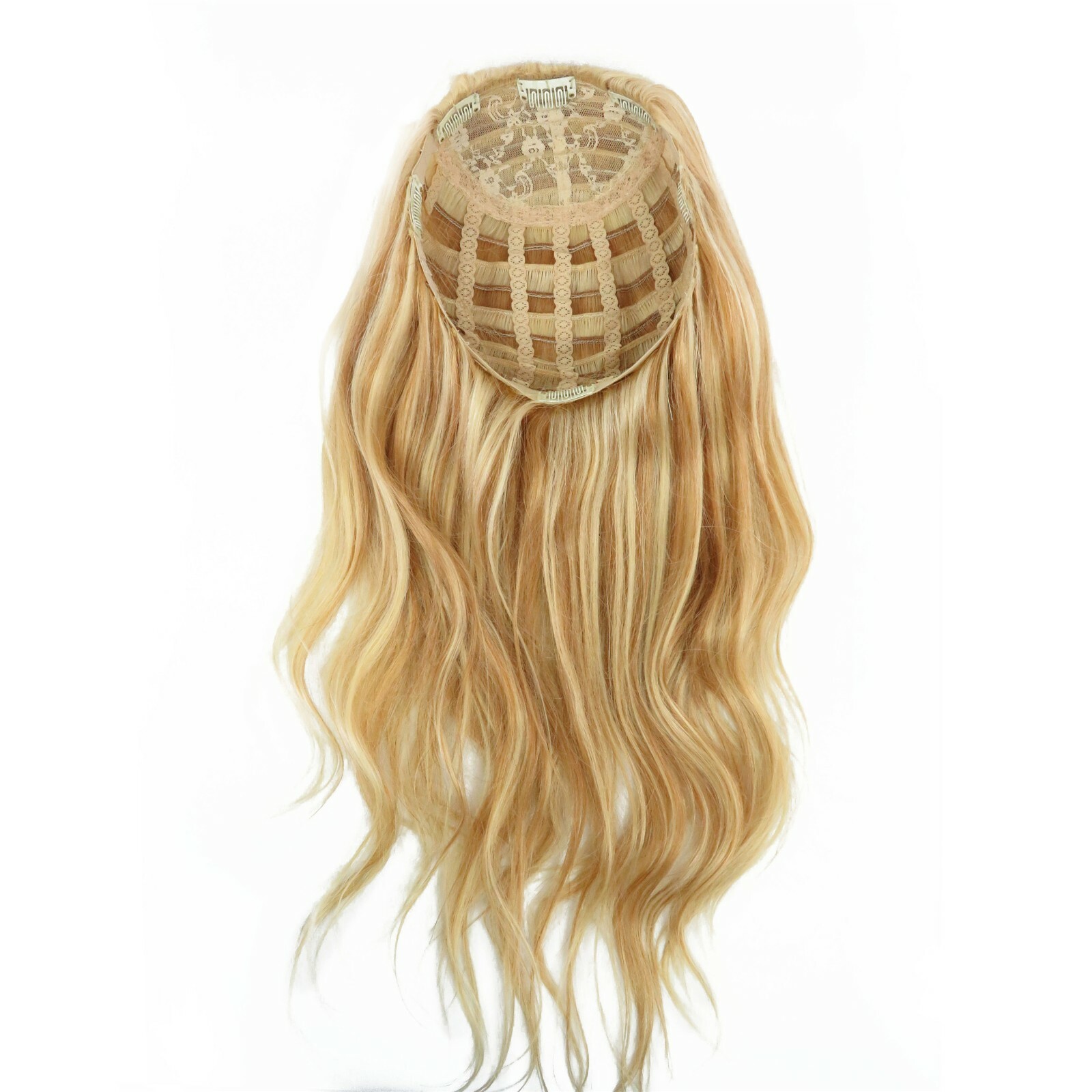 Long Body Wavy Glueless 100% Human Hair 3/4 Half Wig Machine Weft Cap 140g-200g