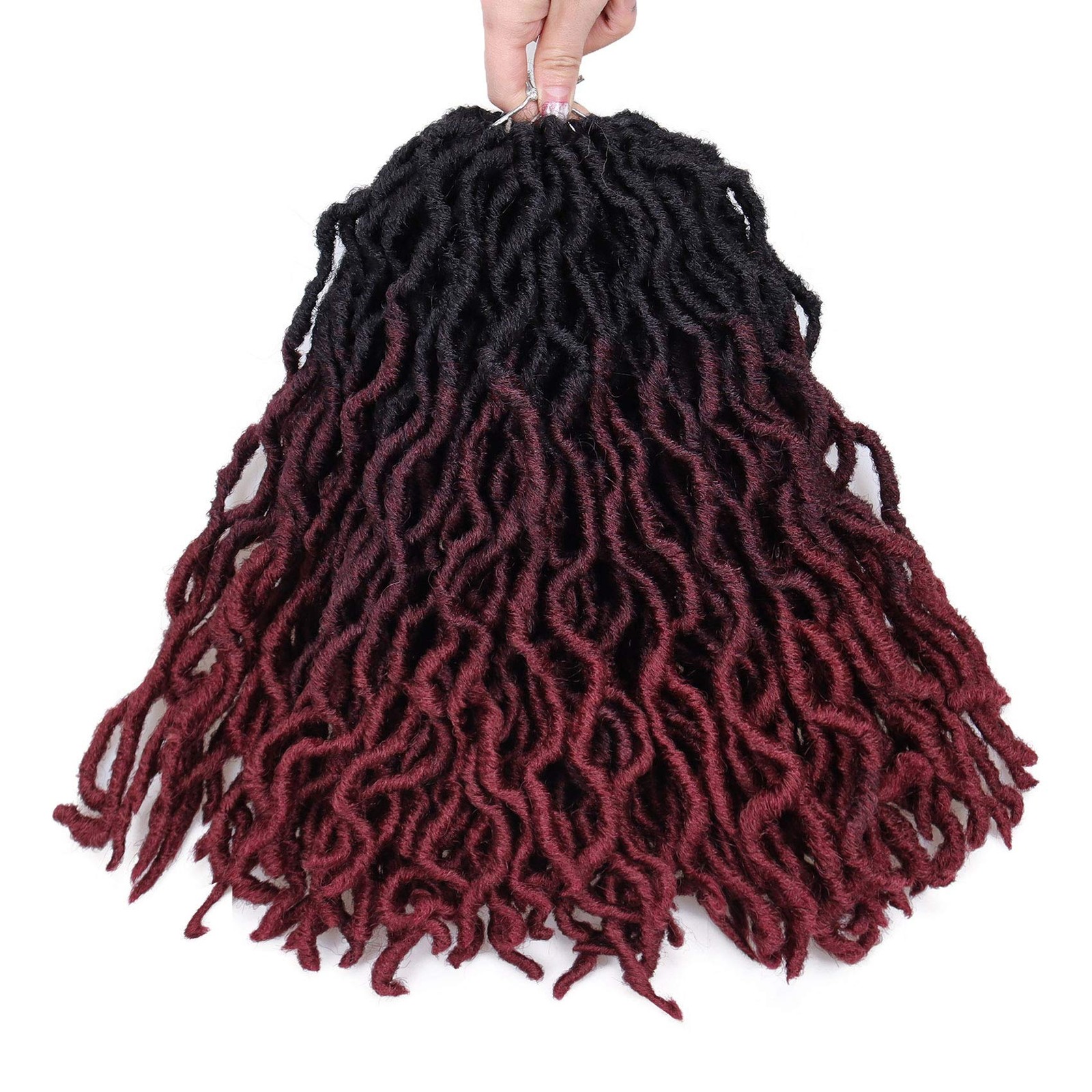 14 Inch Goddess Faux locs Crochet Hair 6 Packs/Lot Soft Gypsy Locs Wavy Croch…