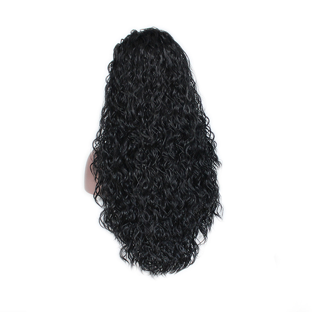 Black Long Loose Curly Synthetic Wig Lace Front Wig Synthetic Baby Hair 26 Inch