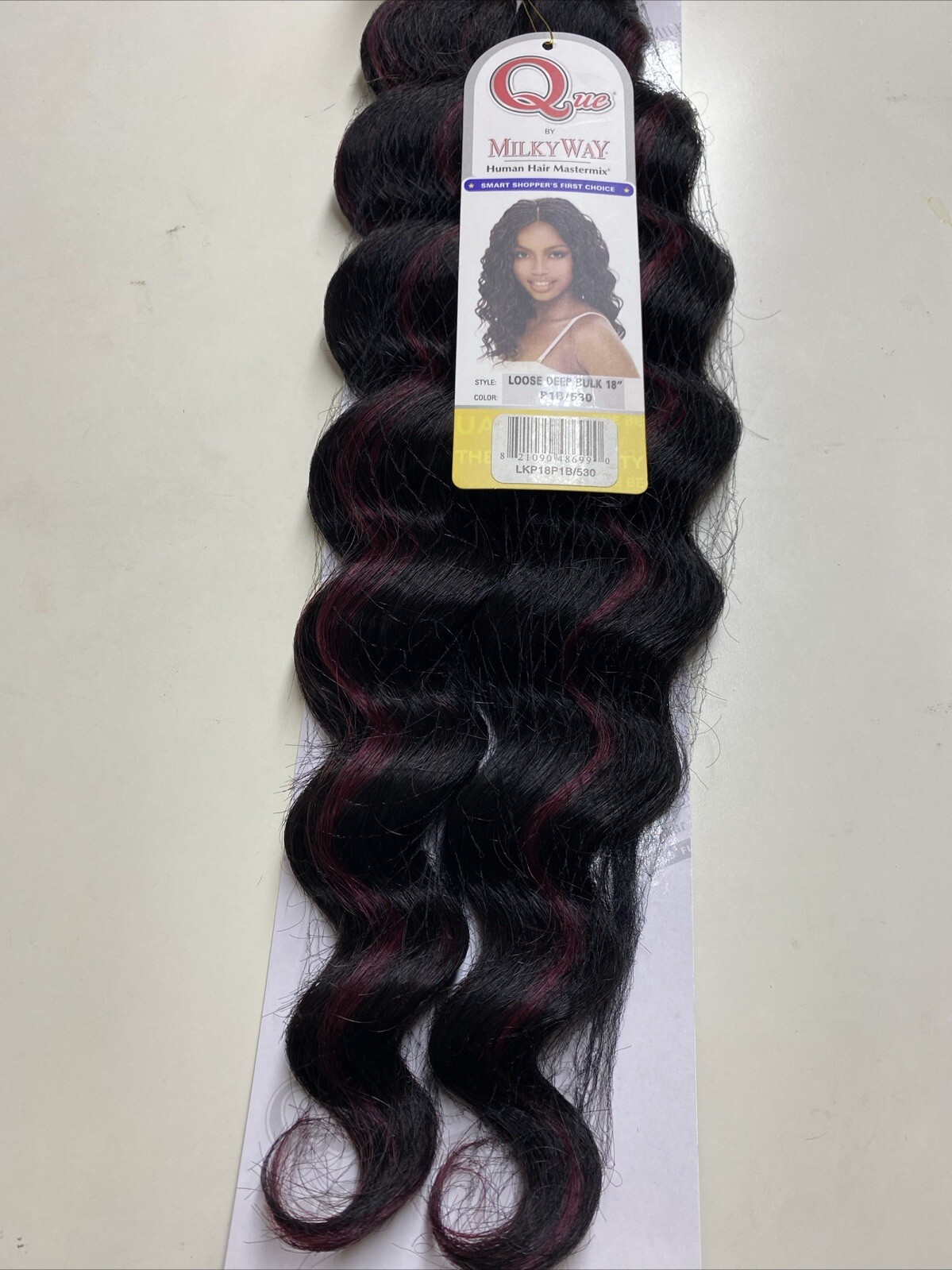 MILKY_WAY QUE HUMAN HAIR_MASTER MIX_LOOSE DEEP_BULK_18″_#P1B/530