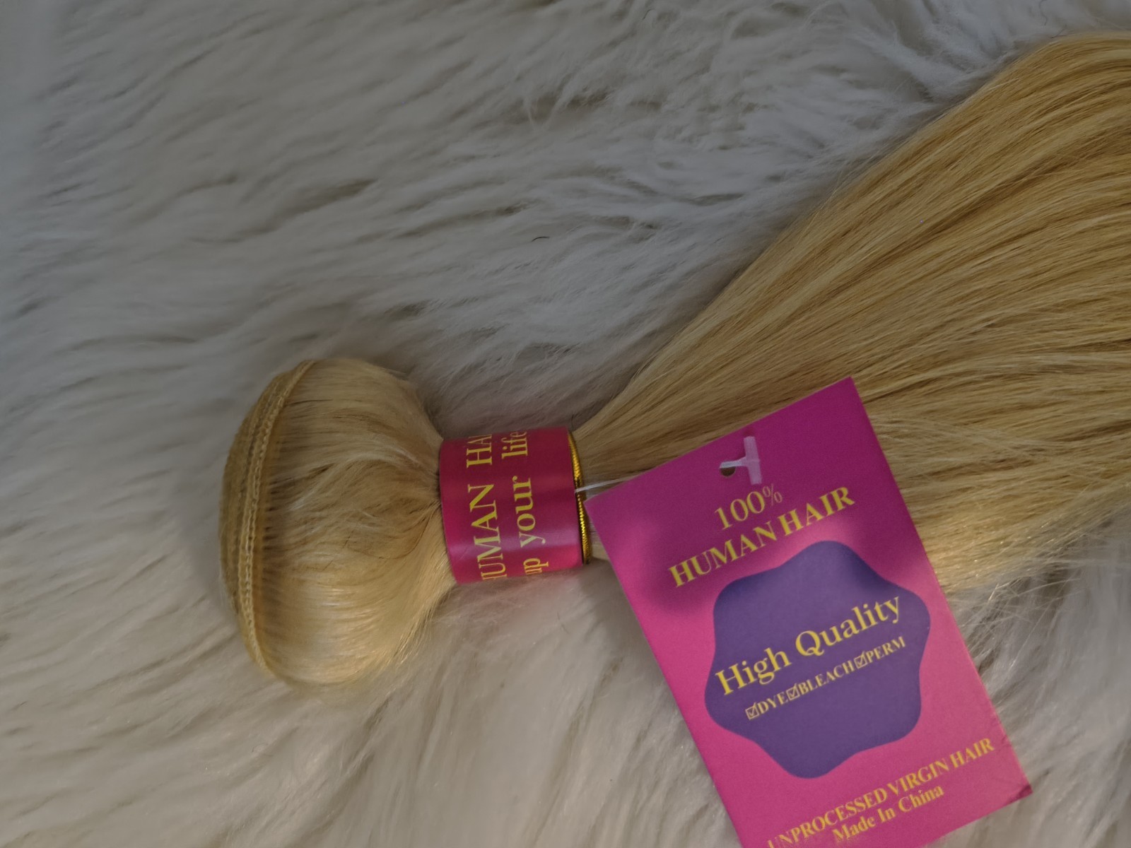 Human Hair Virgin Body Wave Golden Blond Weft Extension, 21-30 in Women
