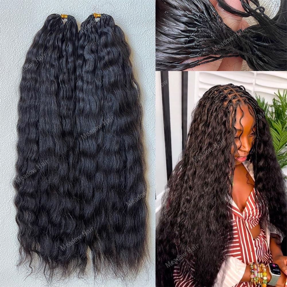 Knotless Crochet Human Hair Braids Extensions Pre Separated Feather Hair Wet and