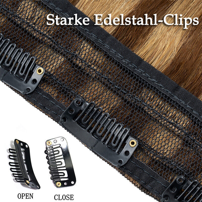 THICK One Piece Clip In 100% Remy Human Hair Extensions Remi 3/4 Full Head Ombre