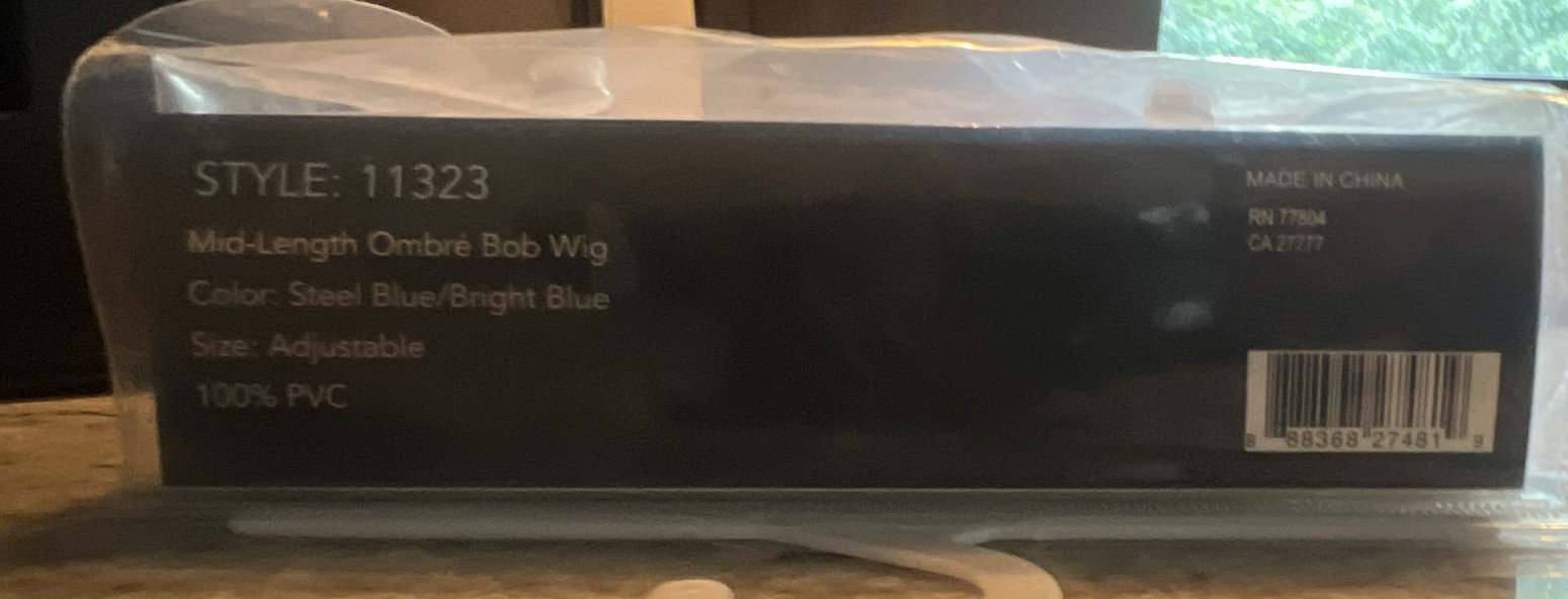 Dreamgirl Lot of 3 Bob Synthetic Wigs Straight Adjustable Capless Black/Blue