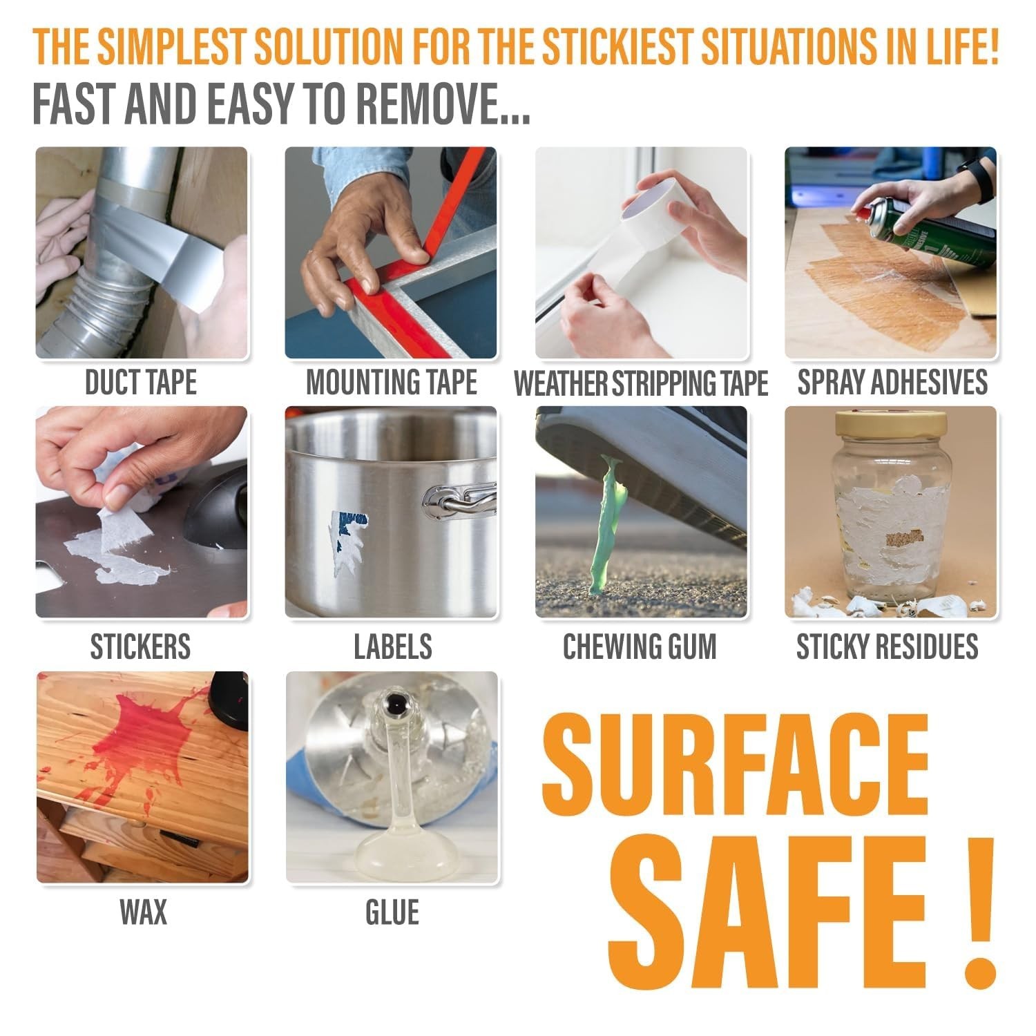 Adhesive Remover, 3.3 fl.oz Sticker Remover Spray for Labels, Glue Remover wi…