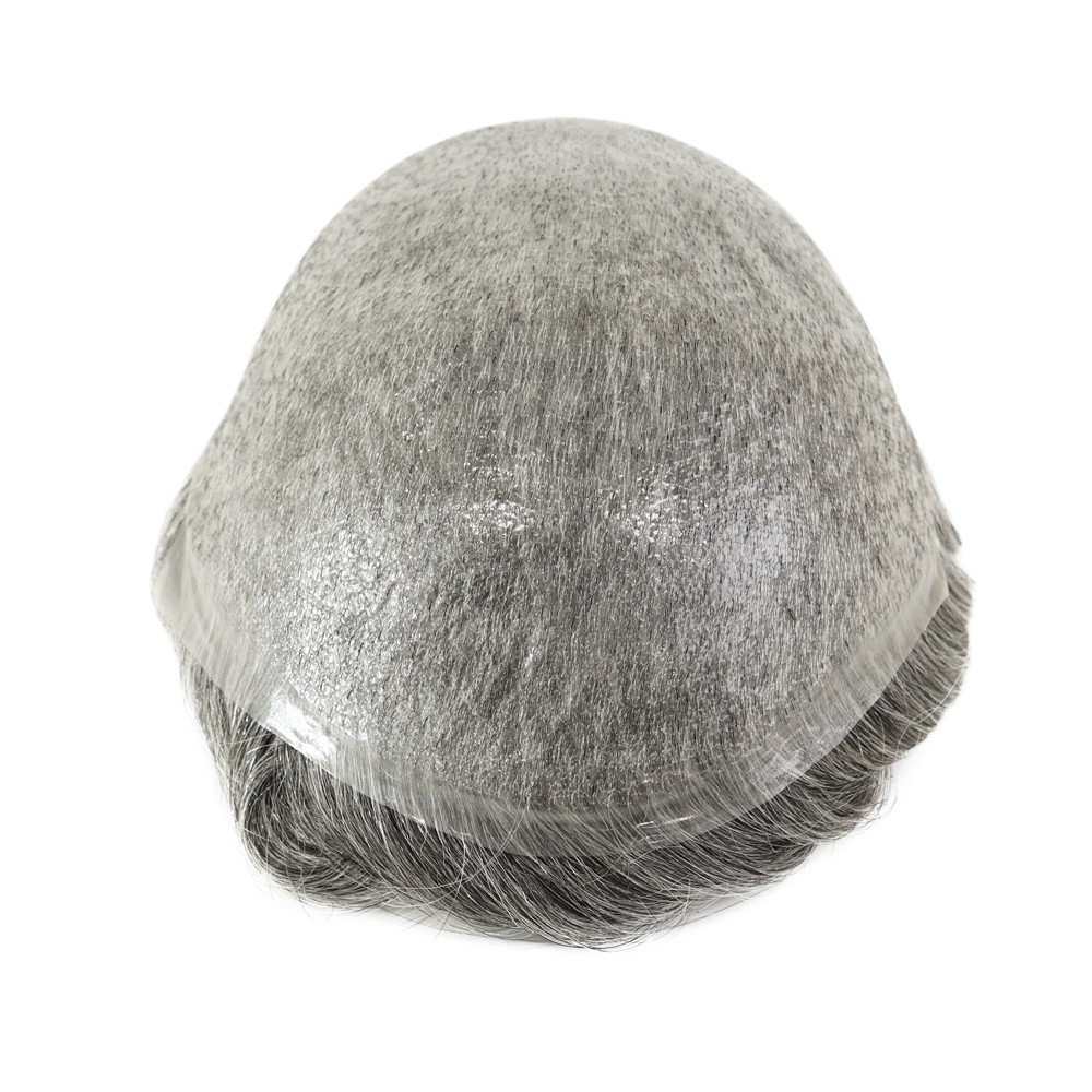 Mens Toupee Human Hair Replacement System Ultra 0.03mm Thin Skin Hairpieces #350