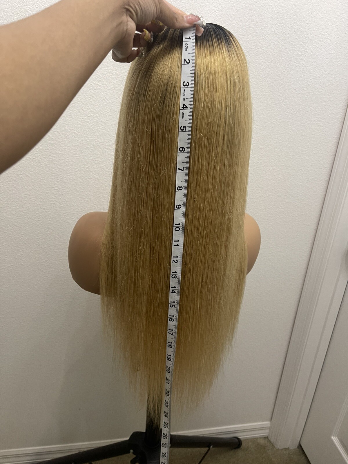 New! 20” 4×4 Lace Closure Wig, Human Hair Customized Ombre 4/27