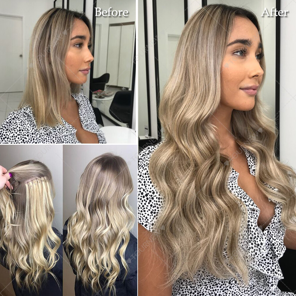 Body Wave 100% Human Hair Remy Virgin Russian Tape In REAL Hair Extensions Soft