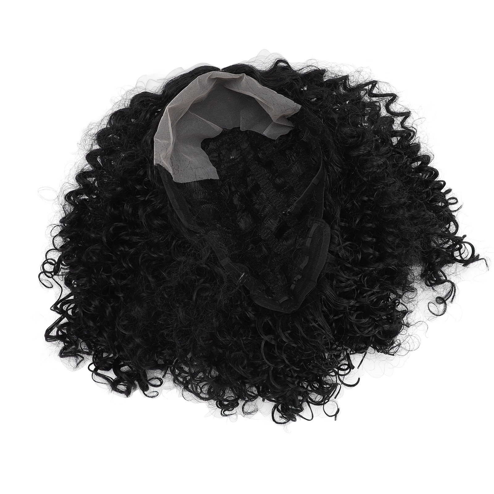 14in Short Curly Deep Wave Wig Middle Part Glueless Adjustable Size Women