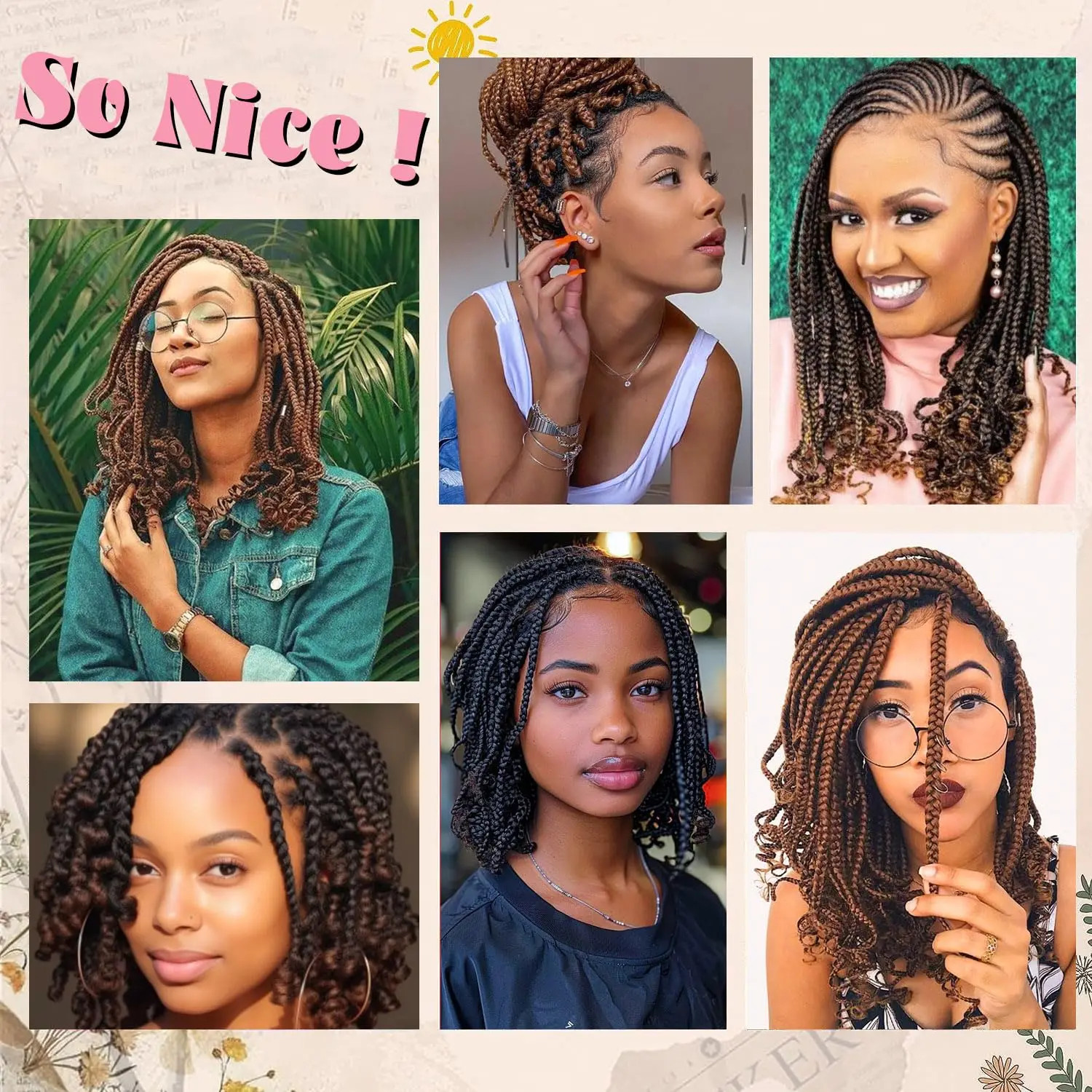 Pre Looped 3X Box Braids Crochet Hair Soft Curly Ends Extensions for Black Women