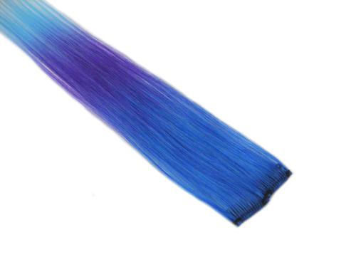 CLIP-IN 12″ HAIR EXTENSION TRANSITIONAL ROYAL BLUE VIOLET AQUA EMO SCENE GOTH