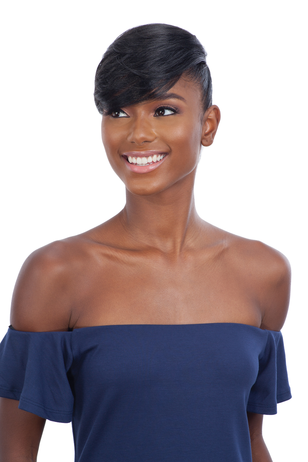 EDGY SIDE BANG (1B Off Black) – Freetress Equal Synthetic Clip-In Hair Piece