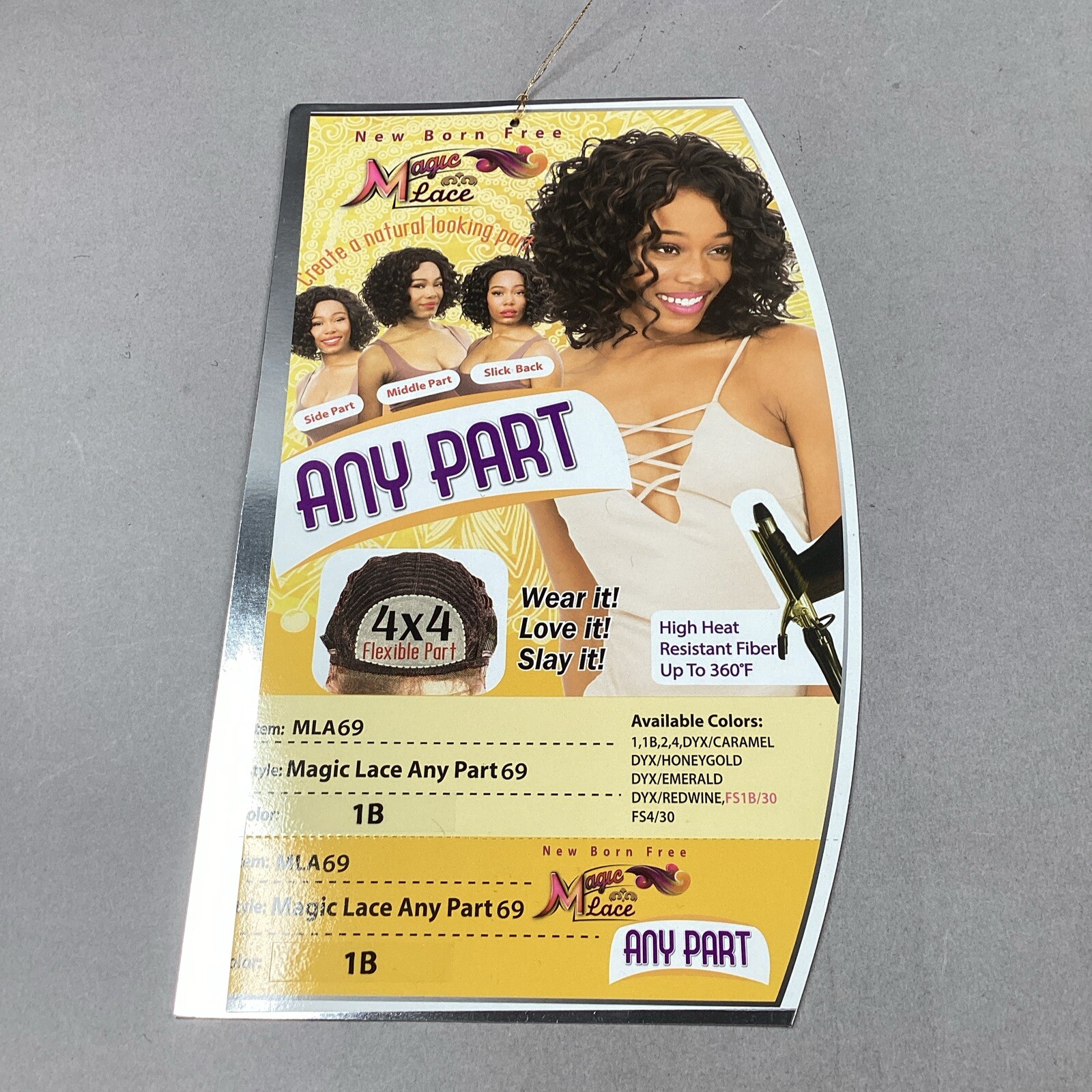 MLA69 #1B Off Black Short Wavy Synthetic Adjustable Free Part Lace Front Wig