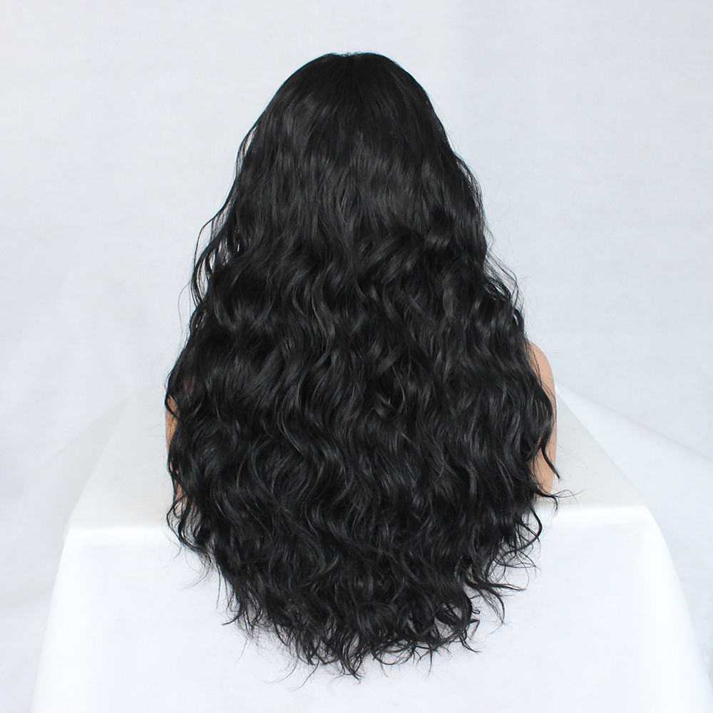 Water Wave Synthetic Lace Front Wig Baby Hair Glueless Heat Resistant Fiber Hair