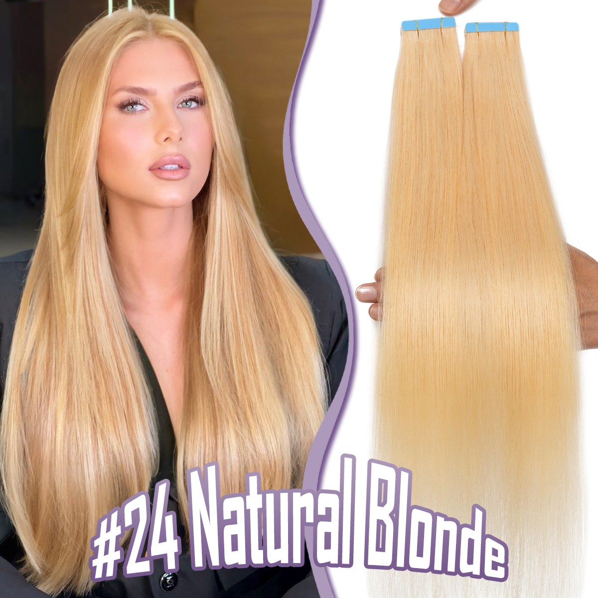 Invisible Tape In Remy Human Skin Weft 100% Hair Extensions THICK Full Head 150G