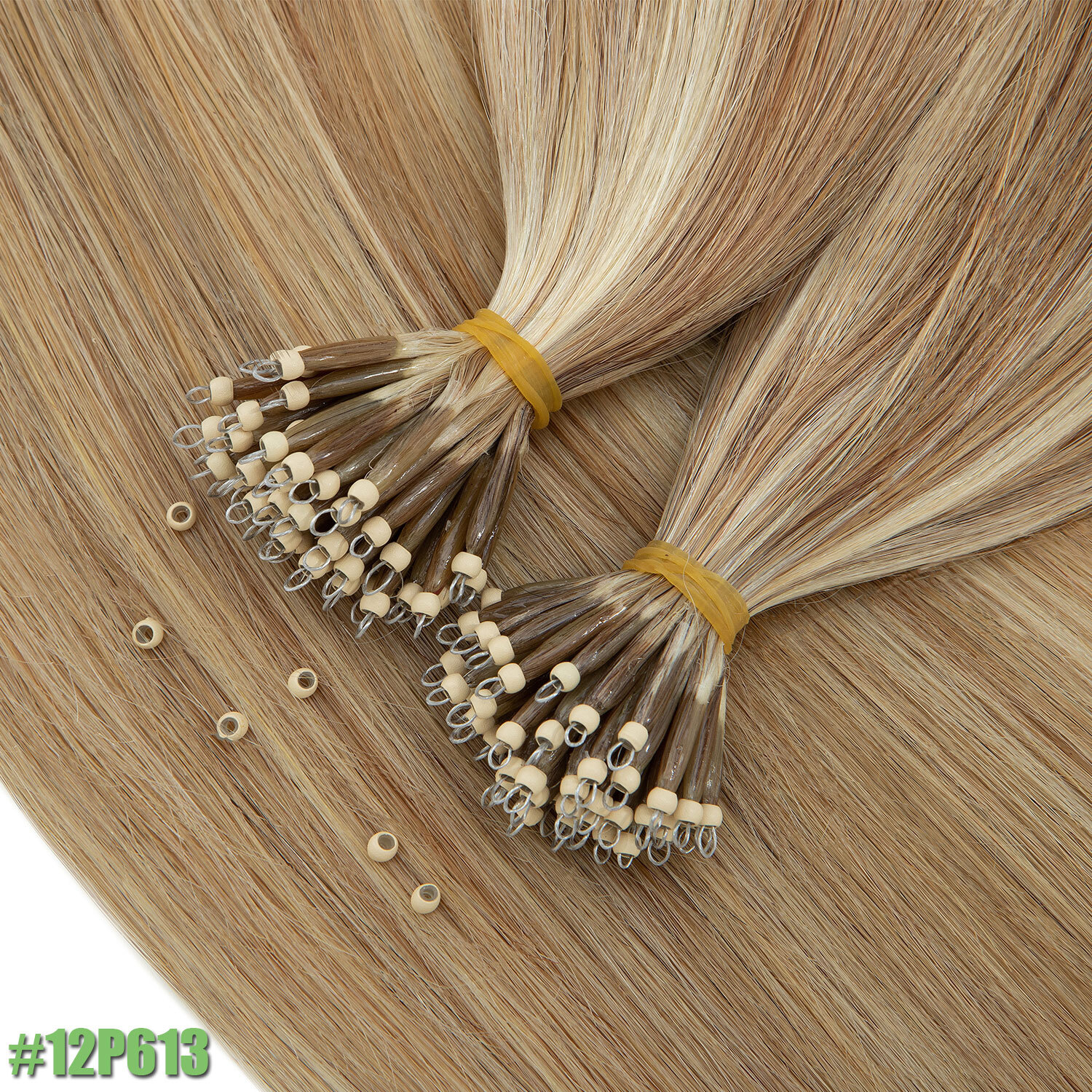 Russian Remy Nano Ring Tips Human Hair Extensions Thick 200S Full Head Highlight