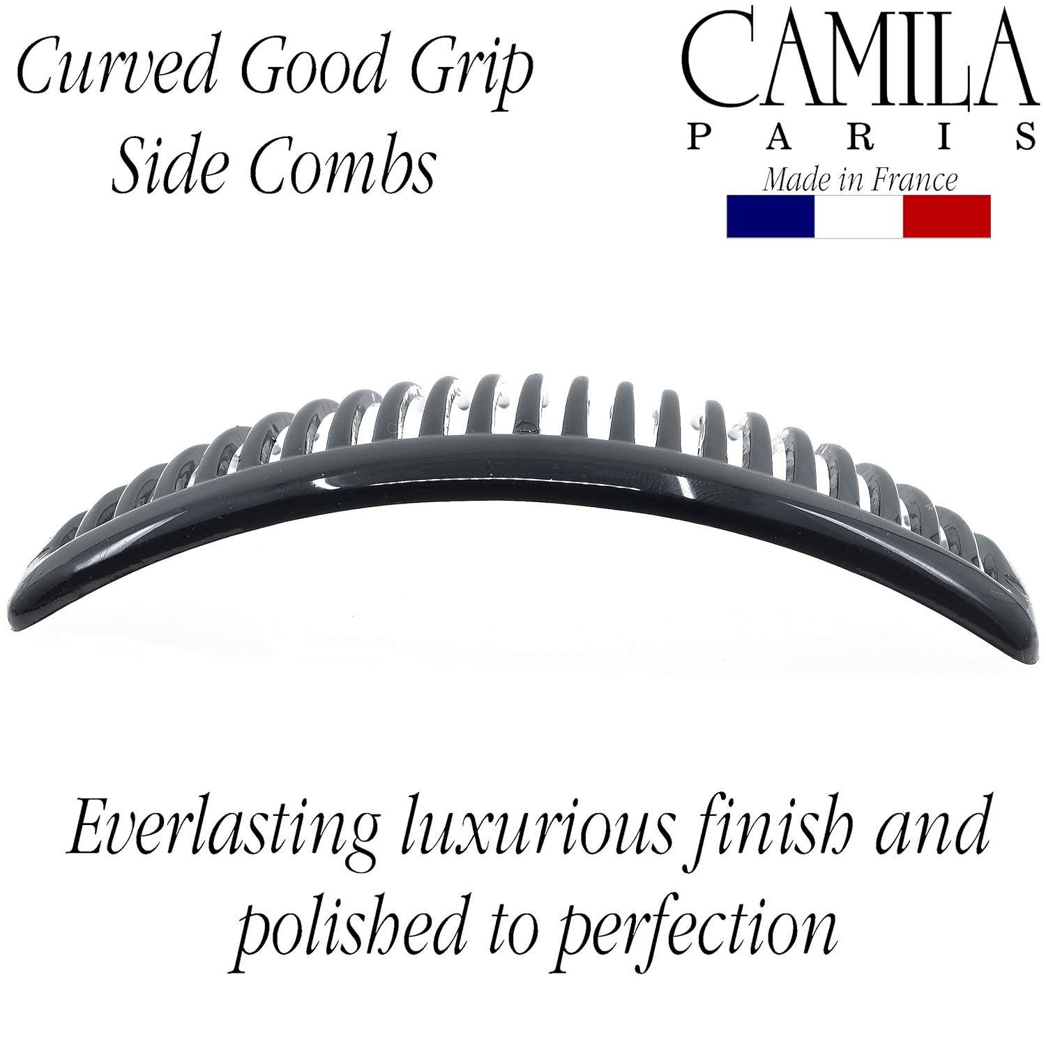 Paris CP2910 French Side Combs Large Curved, Black French Twist Hair