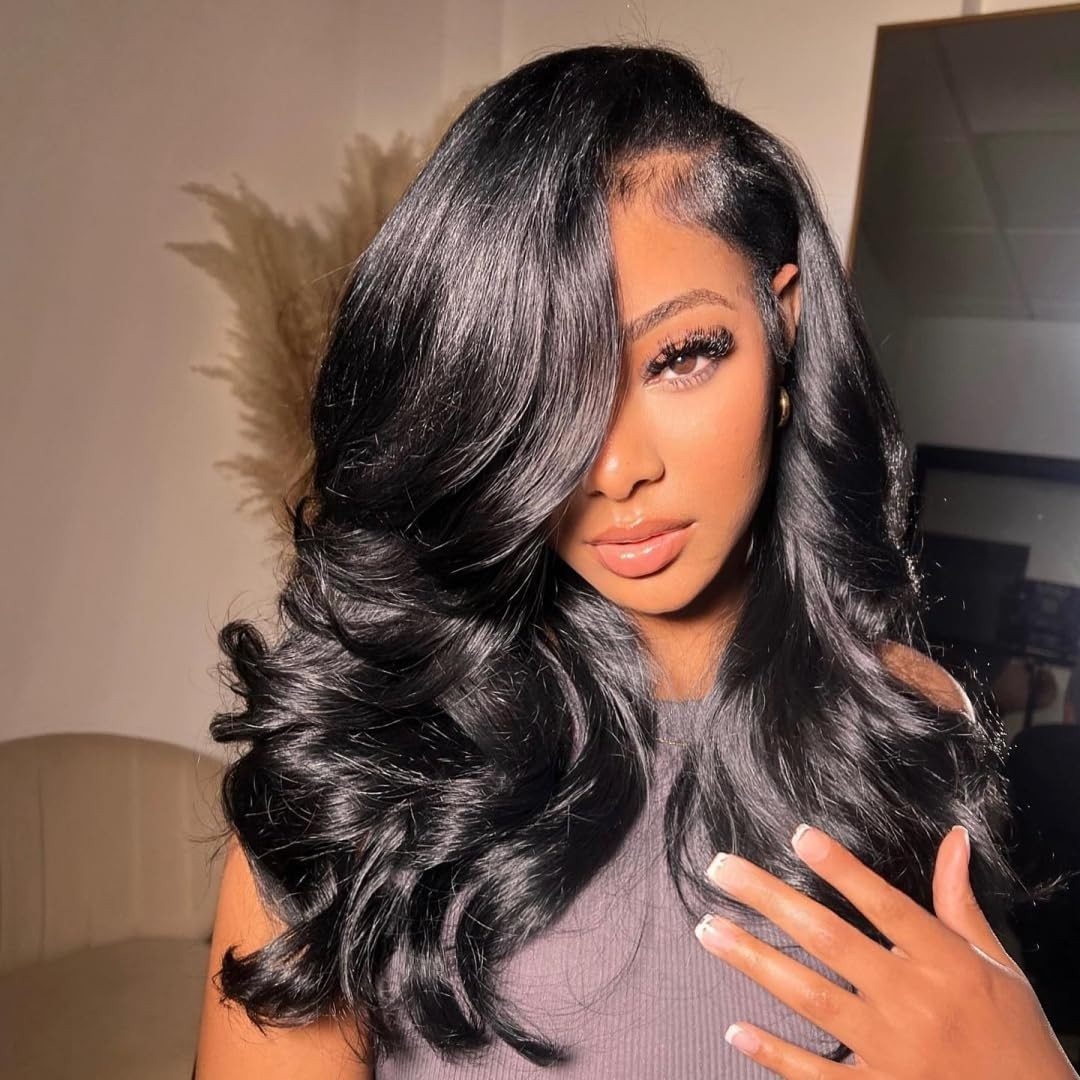 250 Density Body Wave Human Hair Wig, 26 Inch, Lace Front, Glueless, Pre Plucked